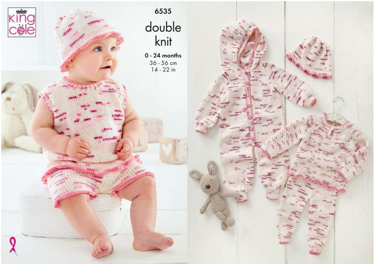 King Cole Pattern 6535 Baby Set in DK