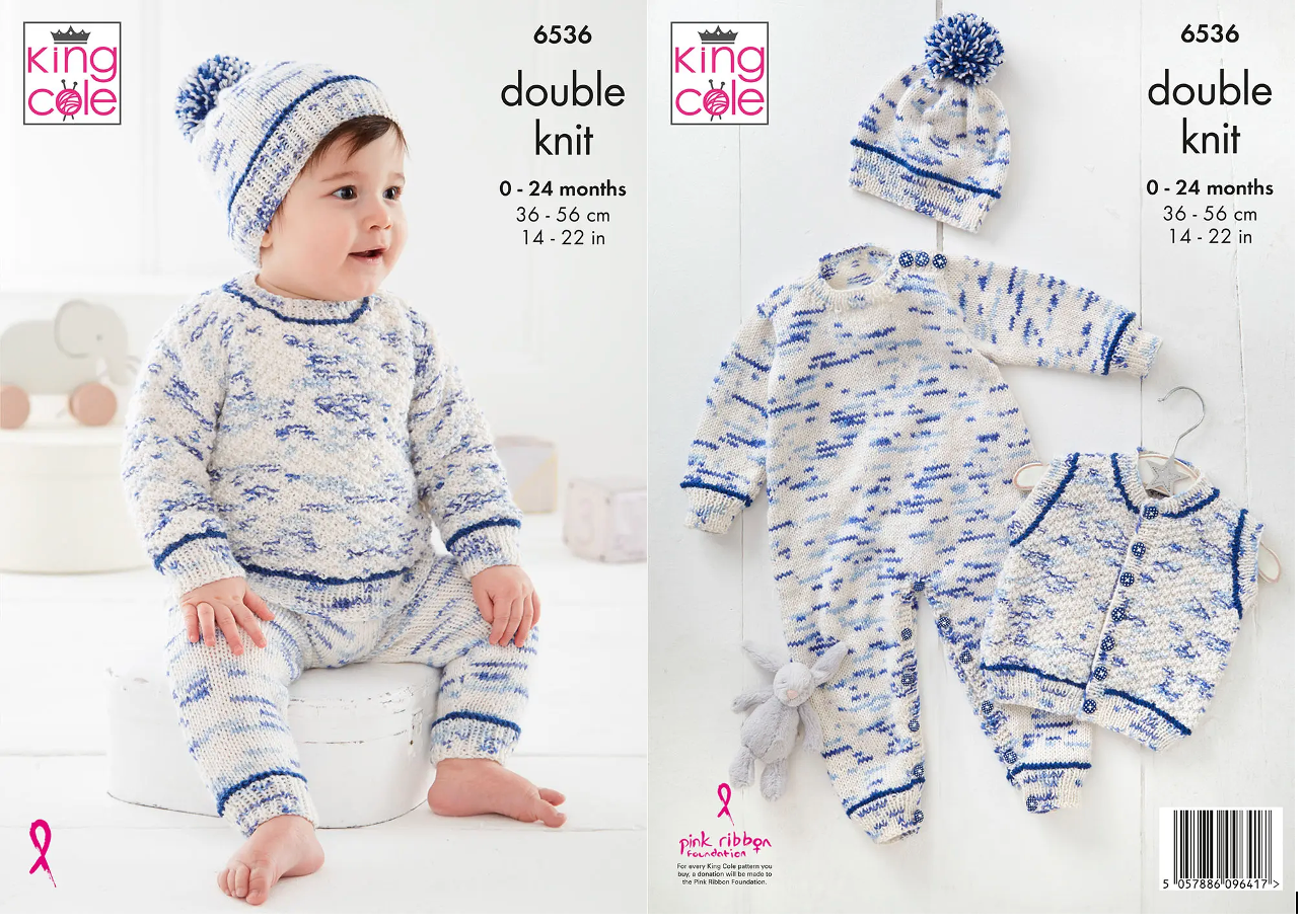 King Cole Pattern 6536 Baby Set in DK