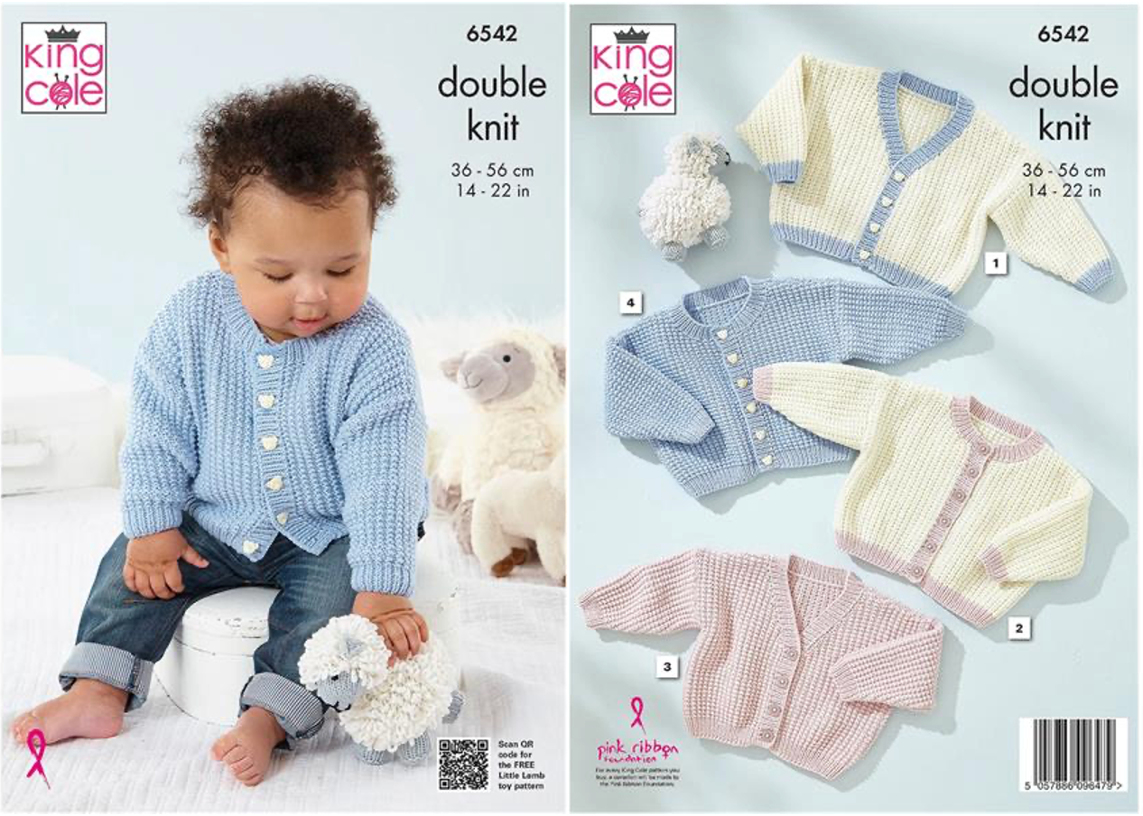 King Cole Pattern 6542 Cardigans Knitted in DK
