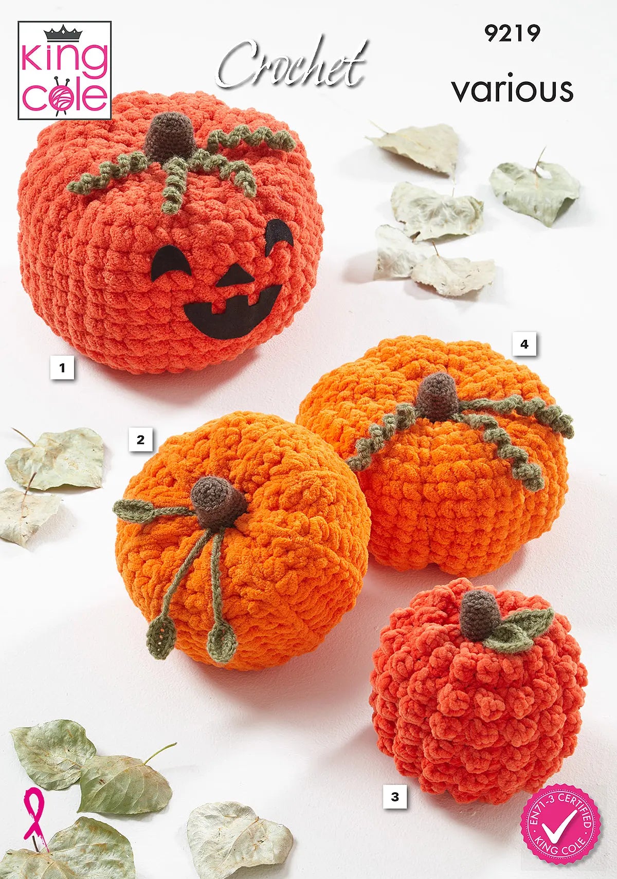 King Cole Pattern 9219 Pumpkins crocheted in Jumbo Toastie, Warm & Toastie and Yummy