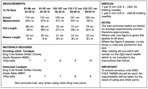 King Cole Pattern 5684 Ladies Cardigans in Chunky