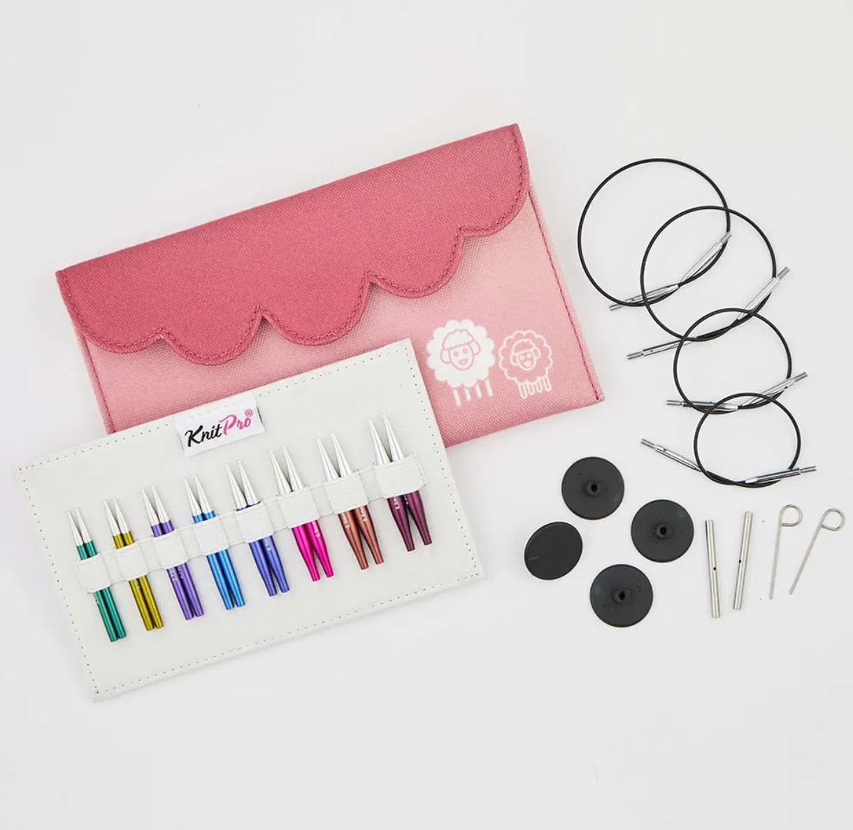 Knit Pro Zing Mini Interchangeable Knitting Needle Set - 5cm long, Sizes 3-6mm