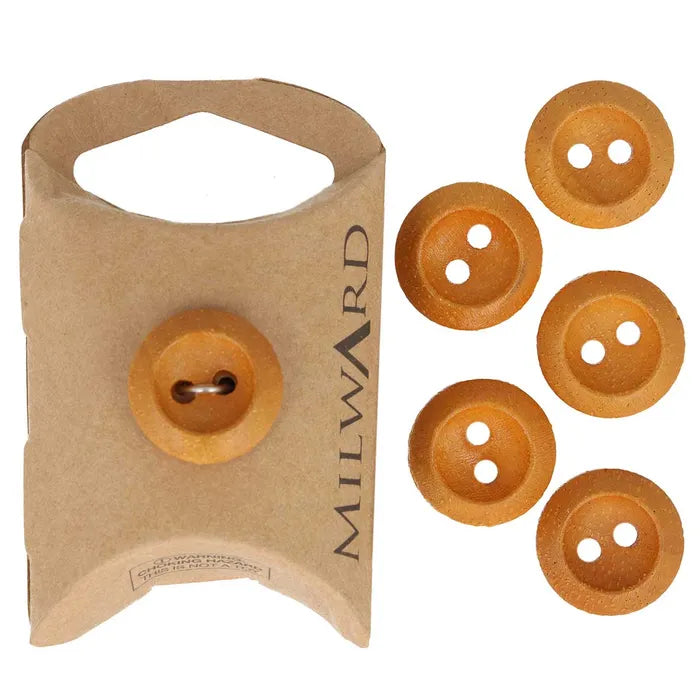 Milward 2-hole button wood 18mm - 1x6pcs