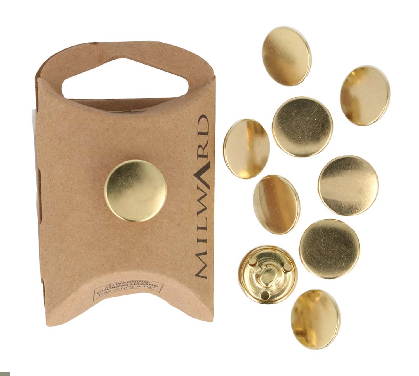 Milward Blazer Button Metal - 15mm - Gold - (per pack of x 10 buttons)