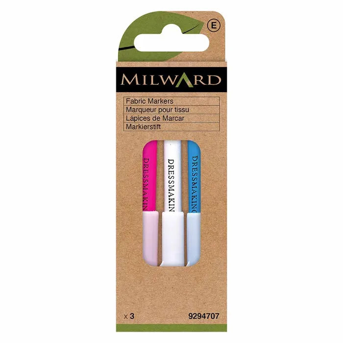 Milward Fabric marking set washable blue-red-white