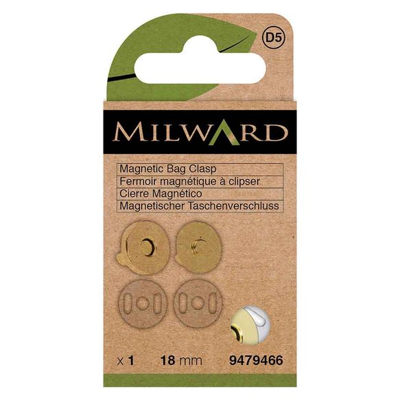 Milward Magnetic bag clasp 18mm gold