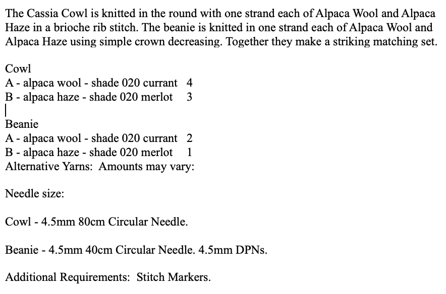MODE at Rowan Pattern MIP70 - Cassie Cowl & Beanie in Alpaca Wool & Alpaca Haze by Quail Studio