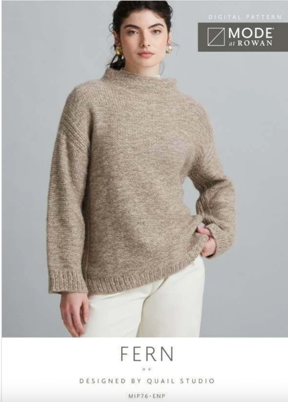 MODE at Rowan Pattern MIP76 - Fern Sweater in Softest Alpaca & Alpaca Haze by Quail Studio
