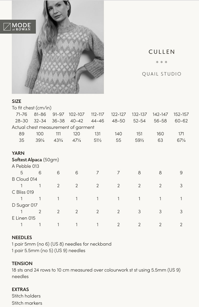 Mode at Rowan Pattern MIP78 Cullen Sweater in Softest Alpaca