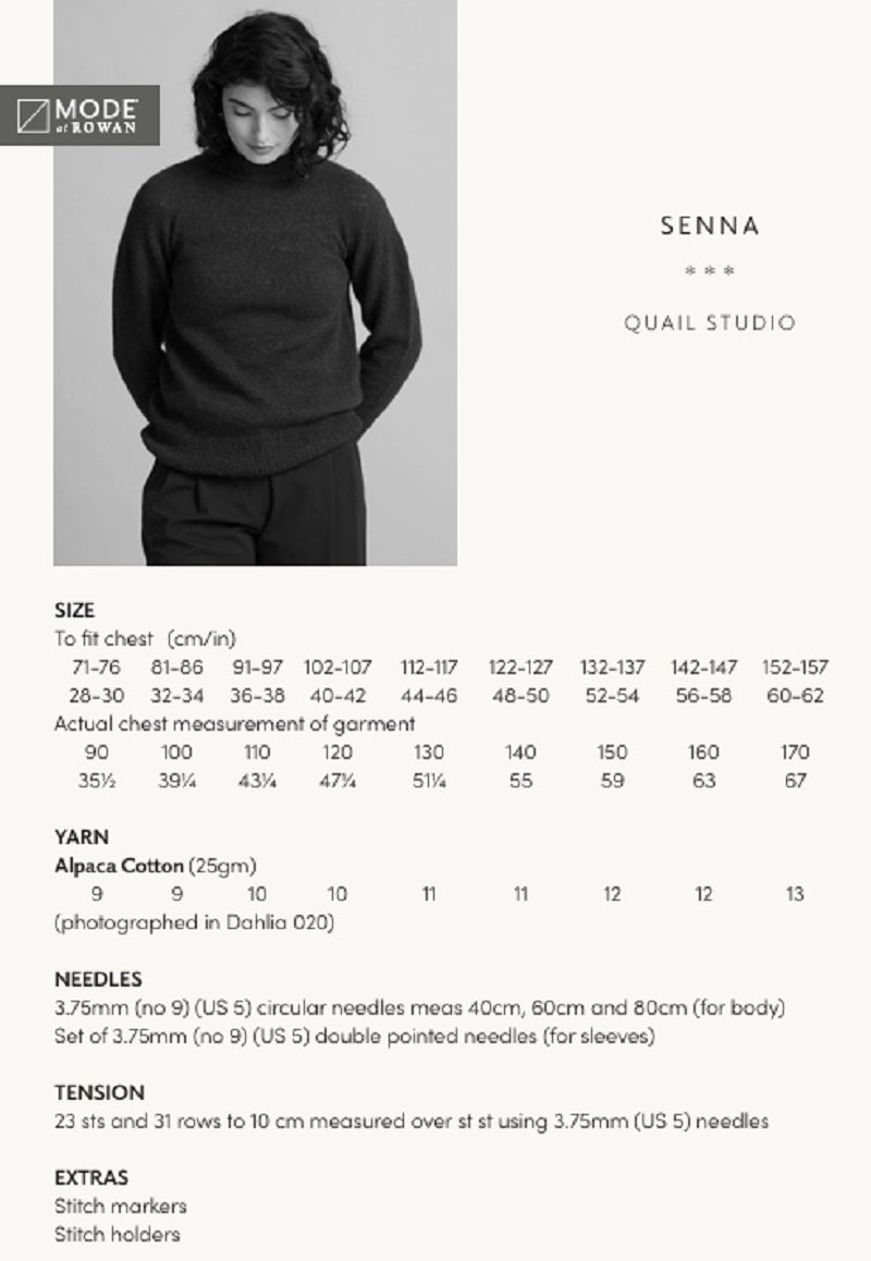 Mode at Rowan Pattern MIP80 Senna Sweater in Alpaca Cotton
