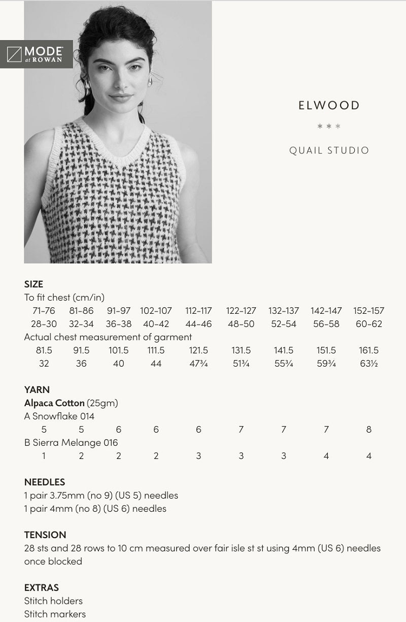 Mode at Rowan Pattern MIP81 Elwood Vest Top in Alpaca Cotton