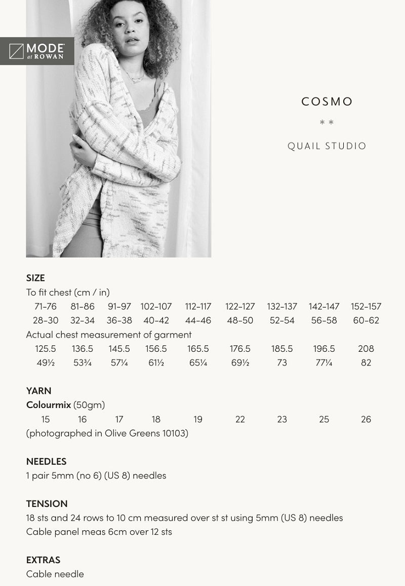 Mode at Rowan Pattern MIP87 Cosmo Jacket in Colourmix