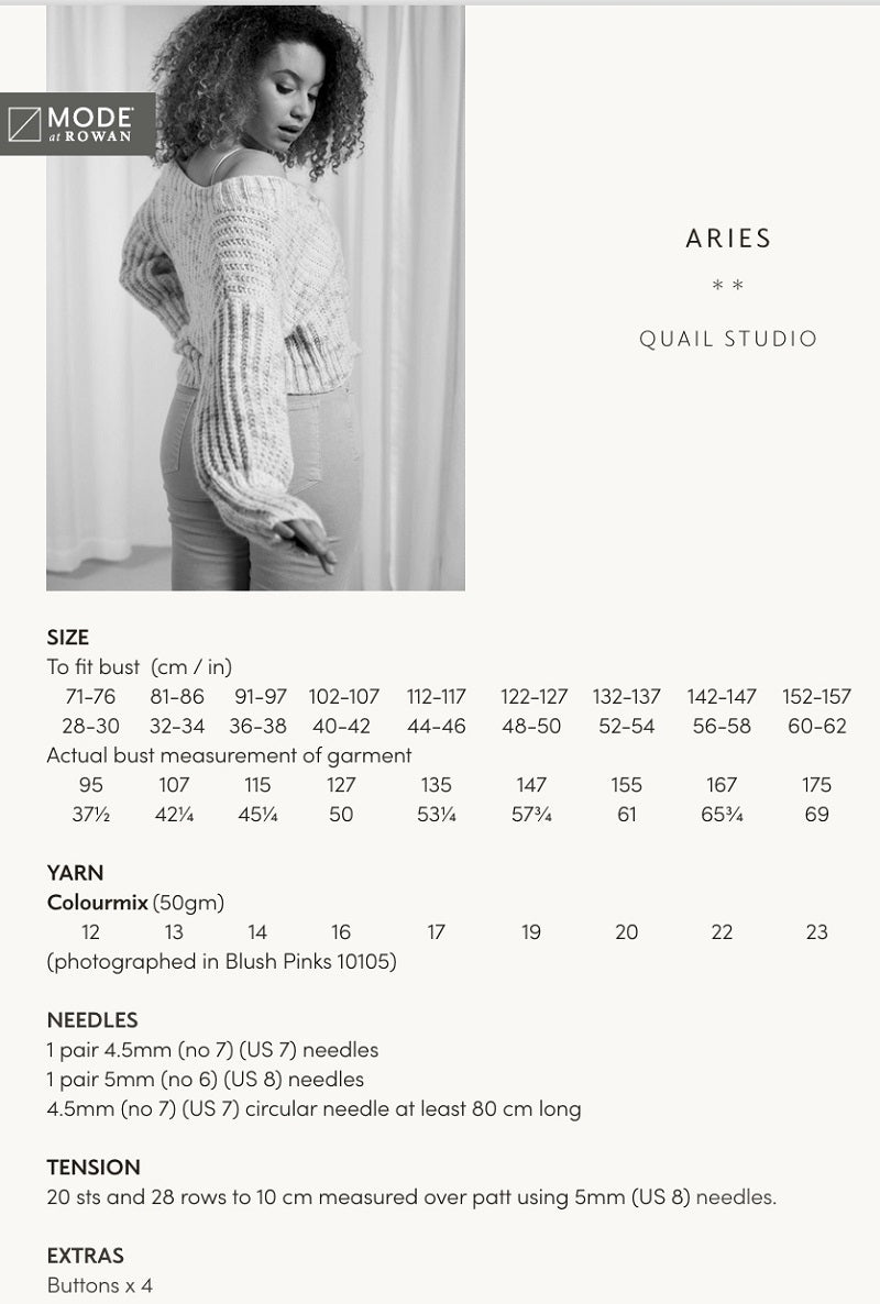 Mode at Rowan Pattern MIP88 Aries Cardigan in Colourmix
