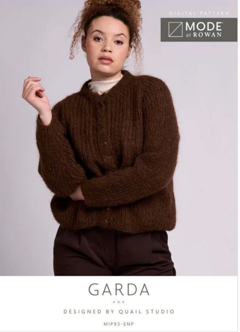 MODE at Rowan Pattern MIP93 - Garda Cardigan in Mohair Soft  by Quail Studio