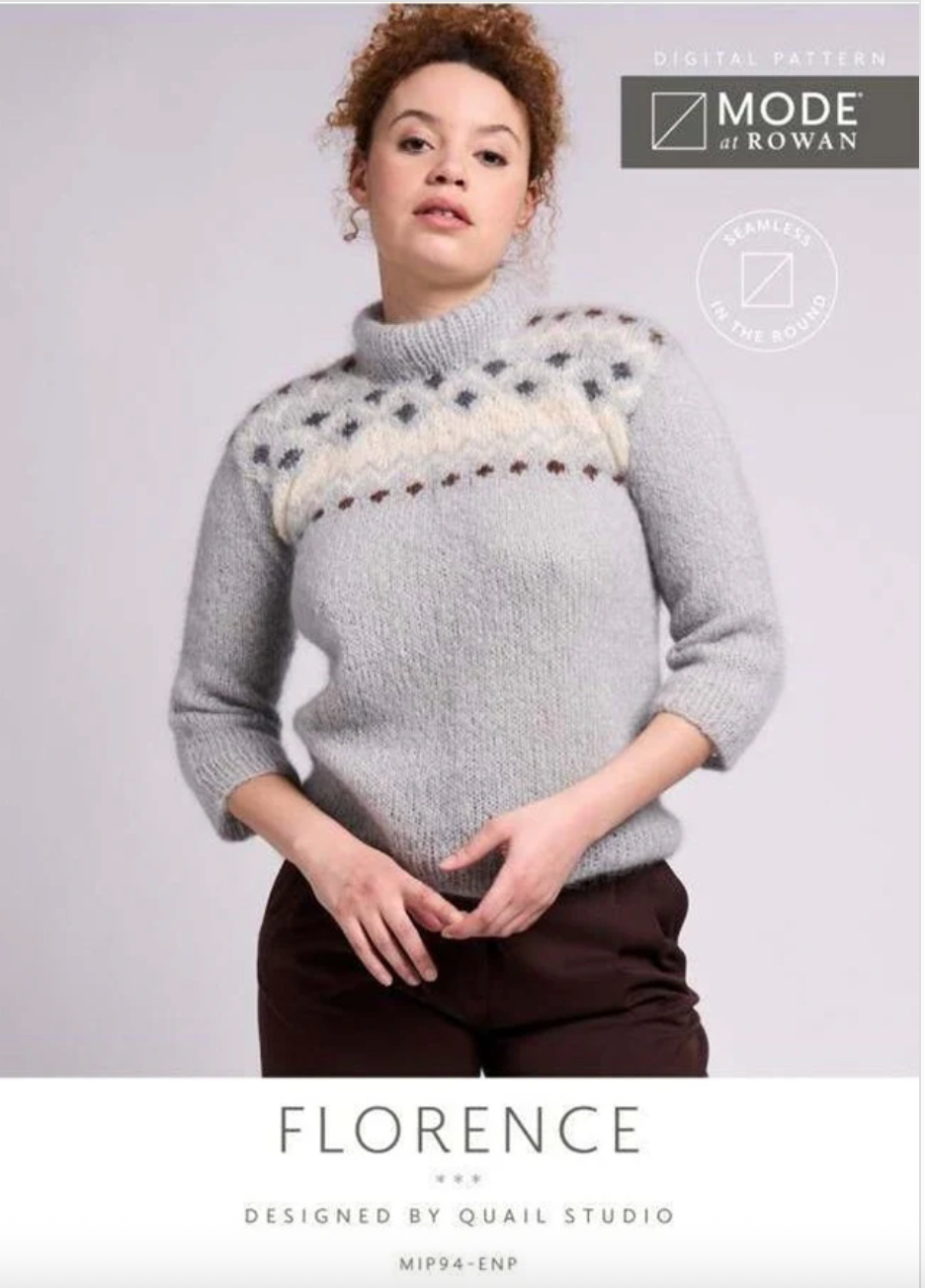 MODE at Rowan  Pattern MIP94 - Florence Sweater in Mohair Soft by Quail Studio