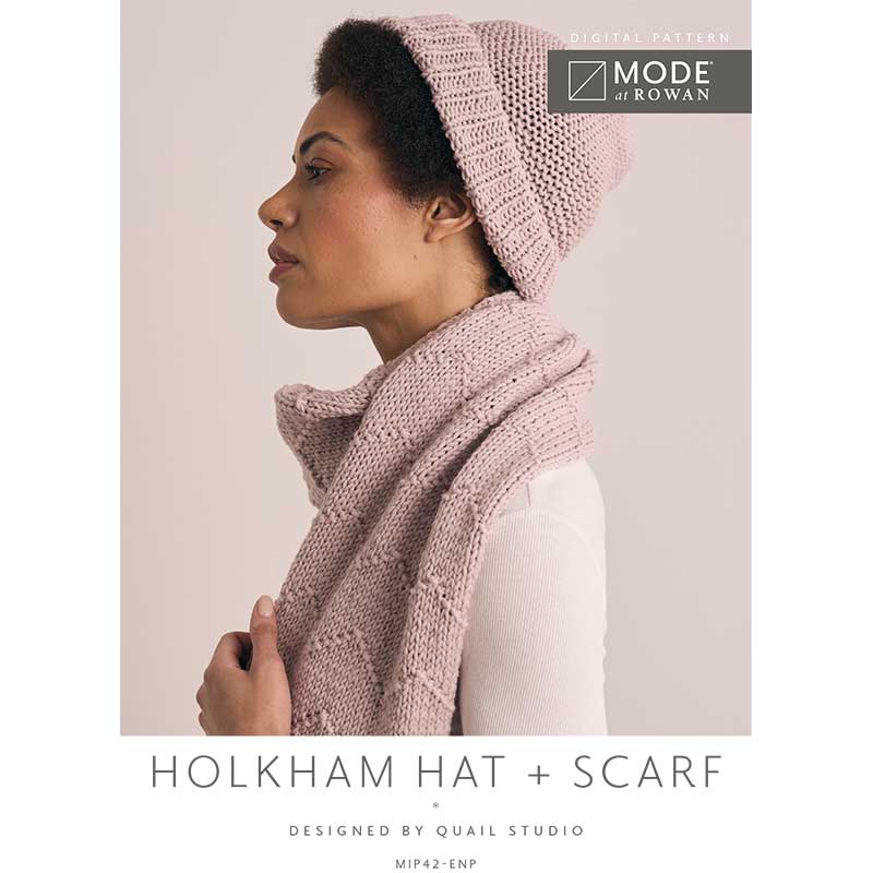 Mode at Rowan Merino Soft Pattern MIP42 - Holkham Hat + Scarf by Quail Studio