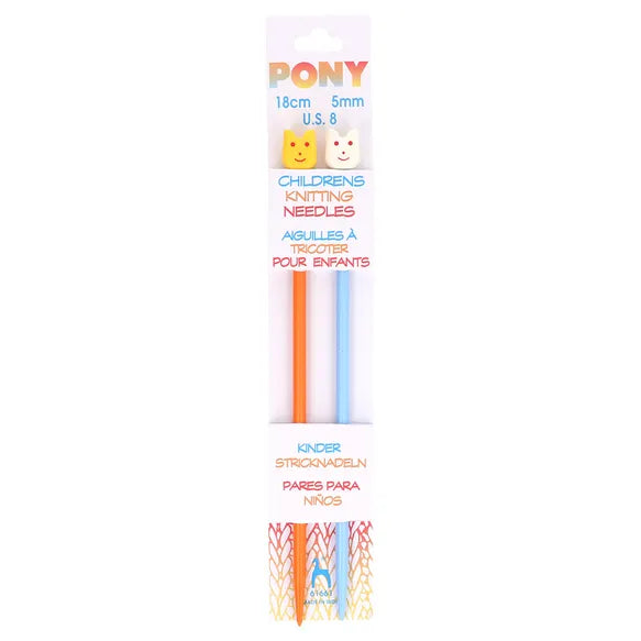 Pony Children's Plastic Knitting Needles - Various sizes, please select