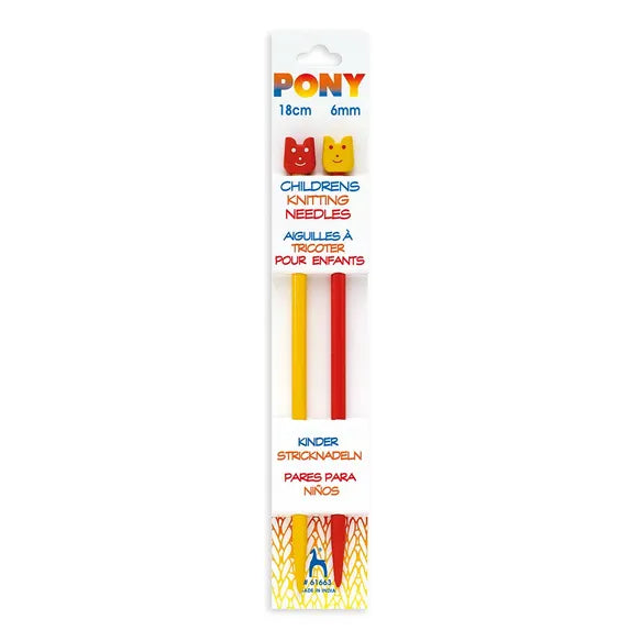 Pony Children's Plastic Knitting Needles - Various sizes, please select