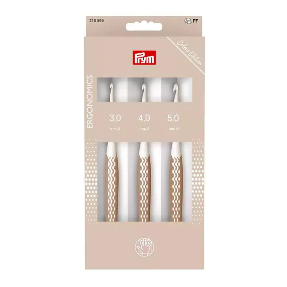 Prym Ergonomics Wool Crochet Hook Set Taupe - 3-5mm