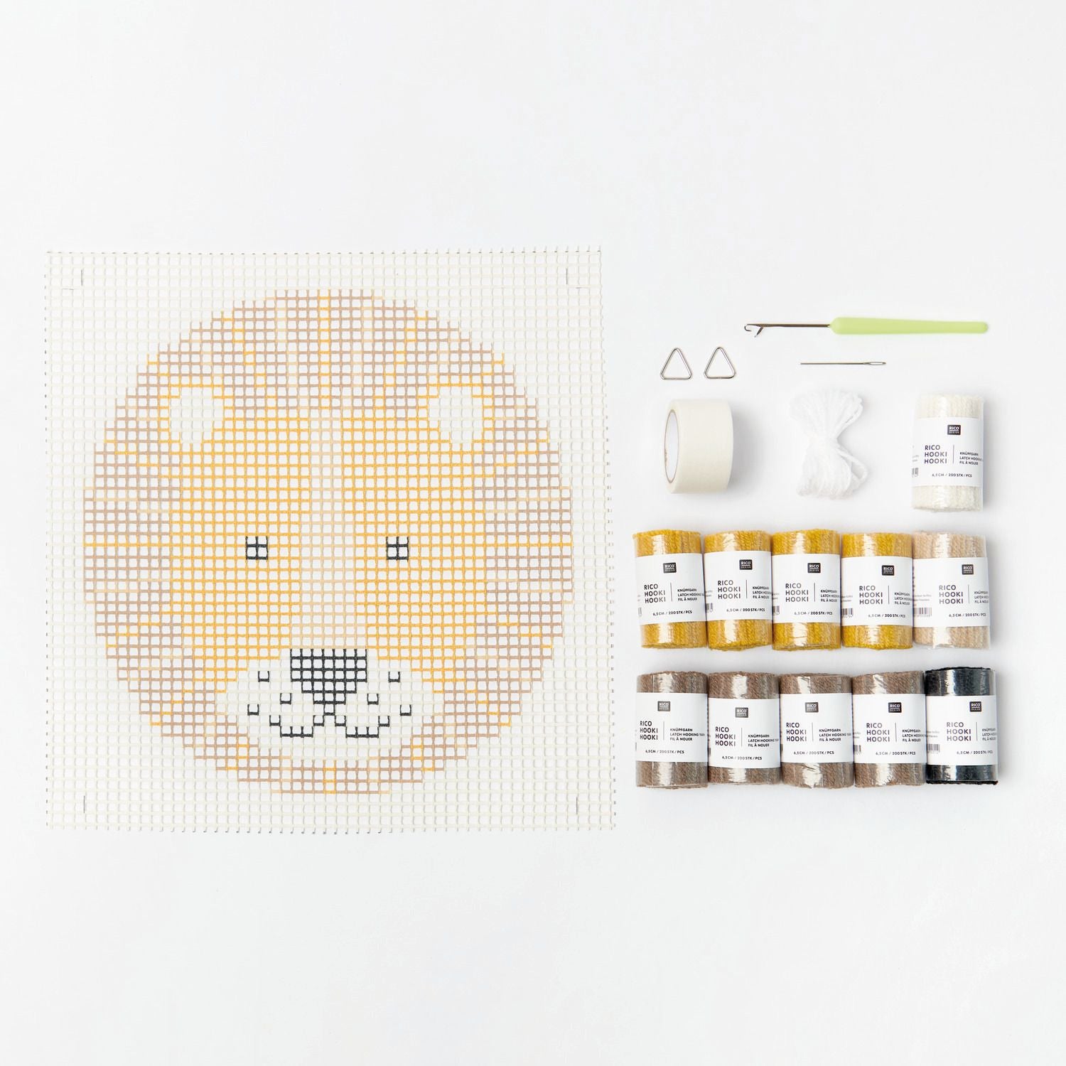 Rico Hooki Hooki Latch Hooking Kit, Wall Hanging 'Lion'