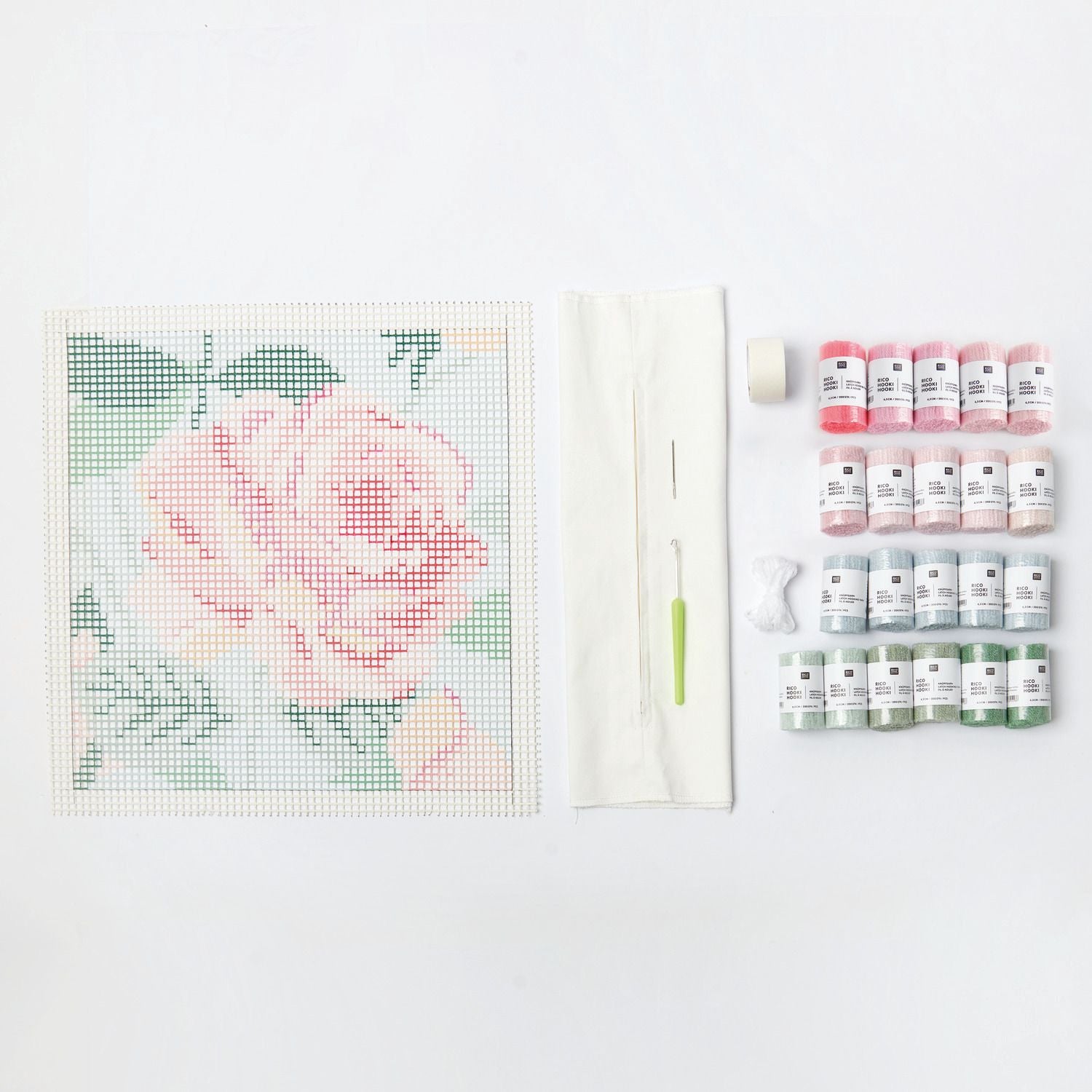 Rico Hooki Hooki Latch Hooking Kit, 'Rose Cushion'