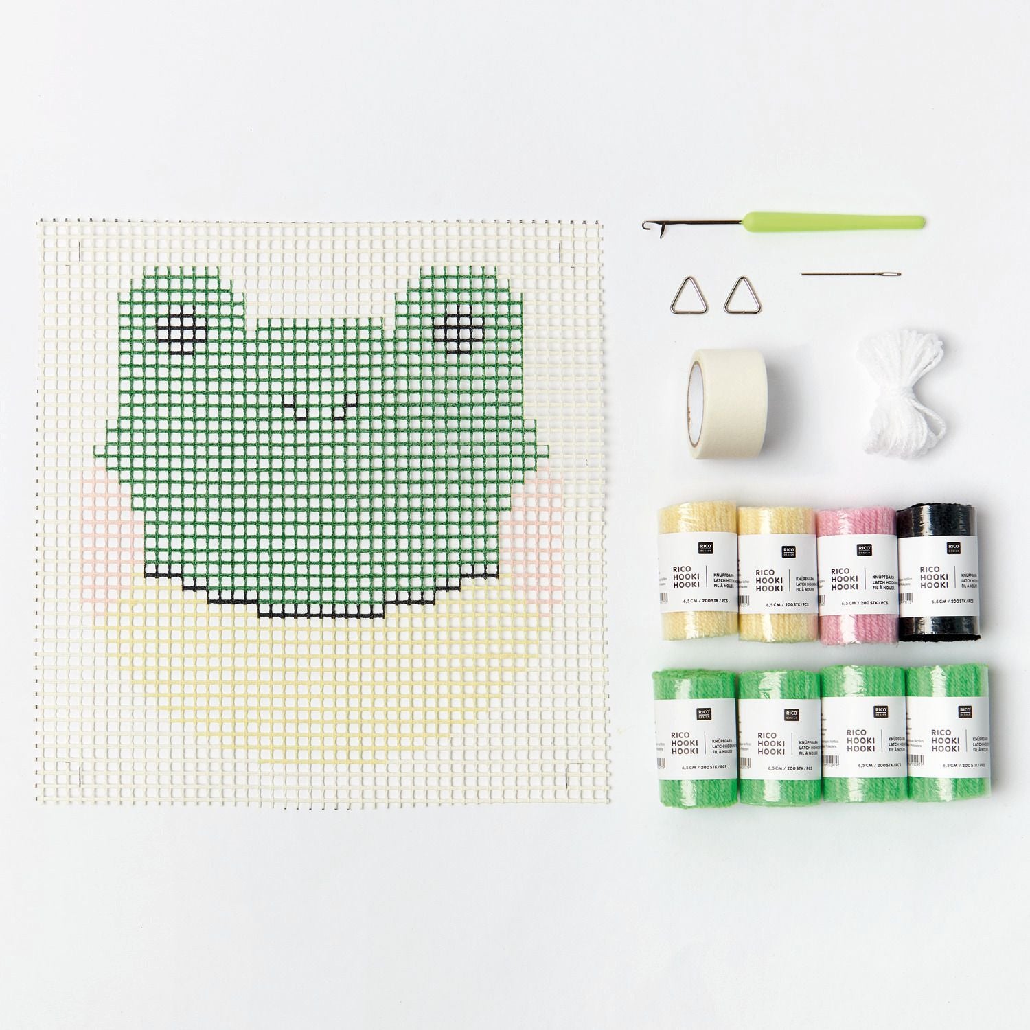 Rico Hooki Hooki Latch Hooking Kit, Wall Hanging 'Frog'