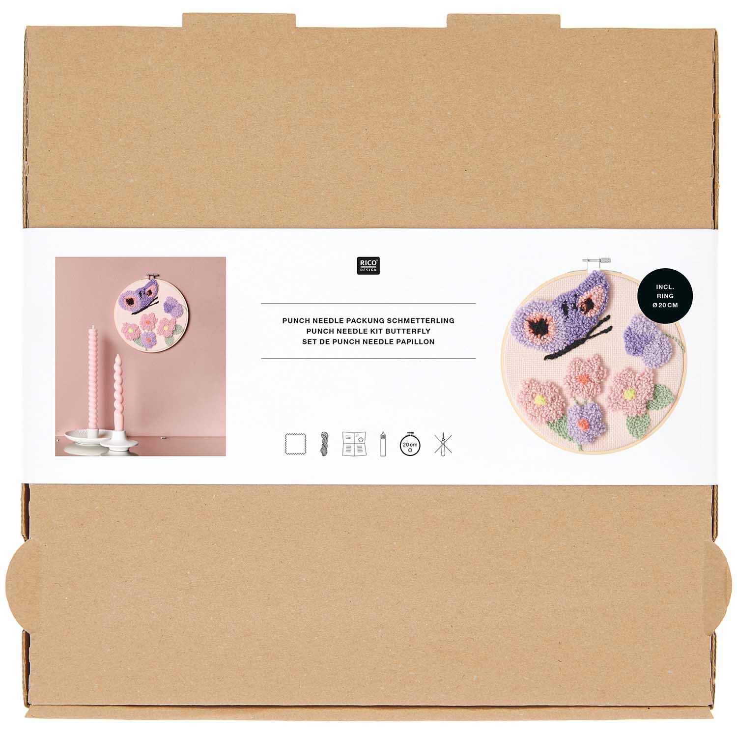 Rico Punch Needle Kit, Butterfly