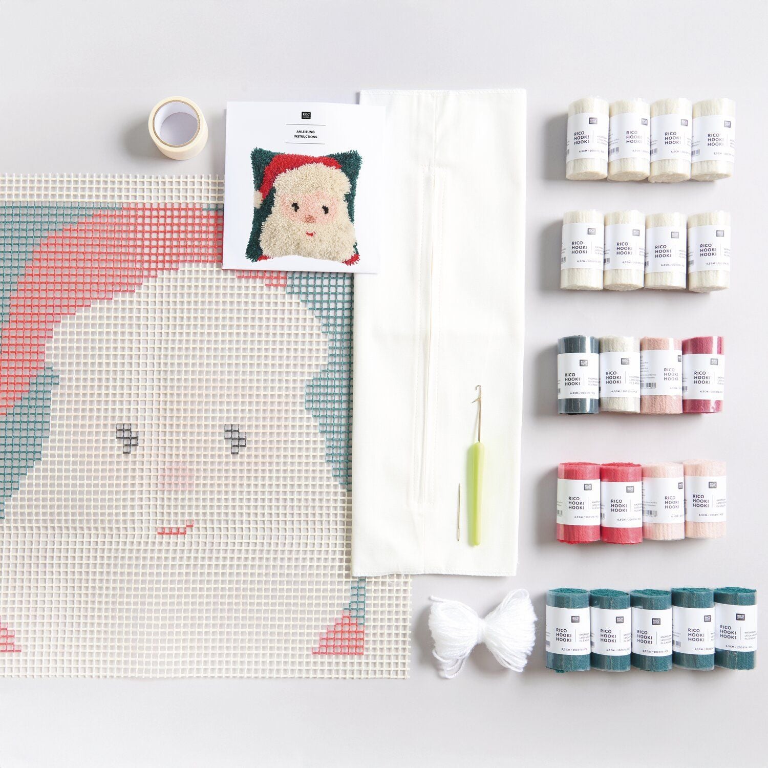 Rico Hooki Hooki Latch Hooking Kit, 'Santa Cushion'