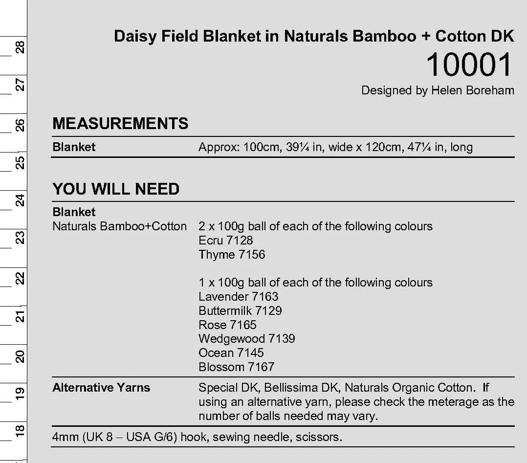 Stylecraft Pattern 10001 Daisy Field Crochet Baby Blanket
