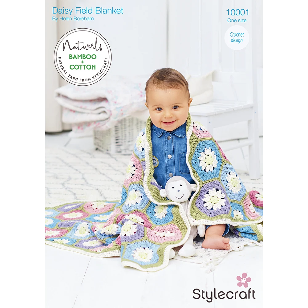 Stylecraft Pattern 10001 Daisy Field Crochet Baby Blanket