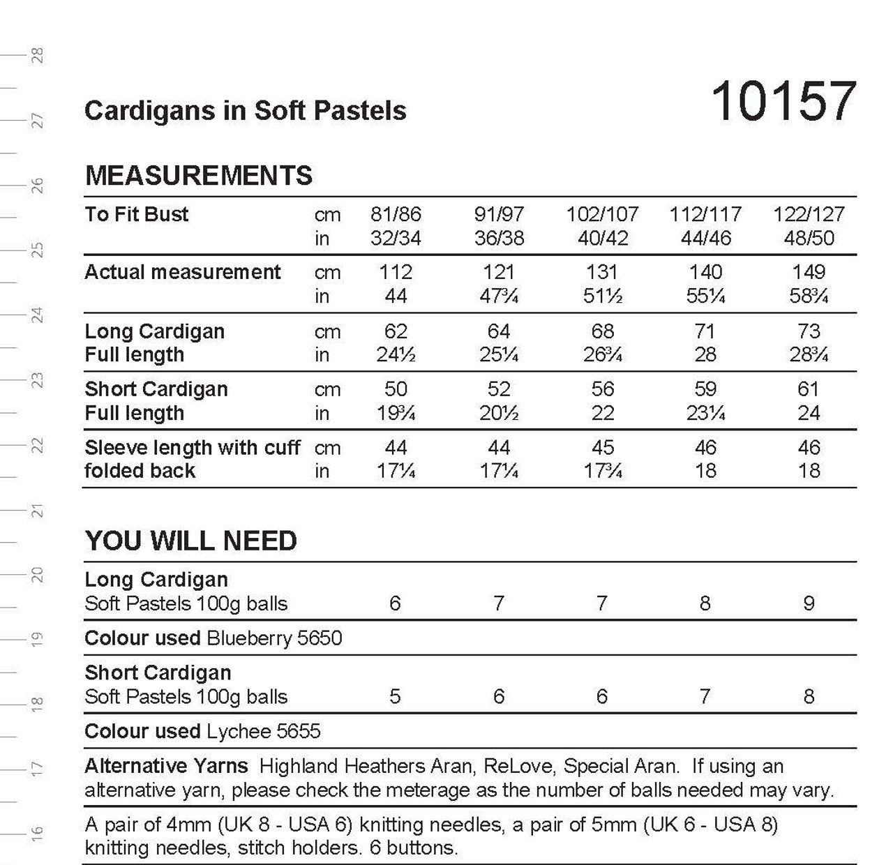 Stylecraft Pattern 10157 Cardigans in Soft Pastels Cotton Blend Aran