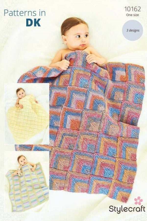 Stylecraft Pattern 10162 Blankets in Soft Stripes Baby DK
