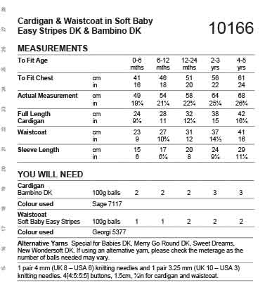Stylecraft Pattern 10166 Waistcoat & Jumper in Soft Stripes Baby DK