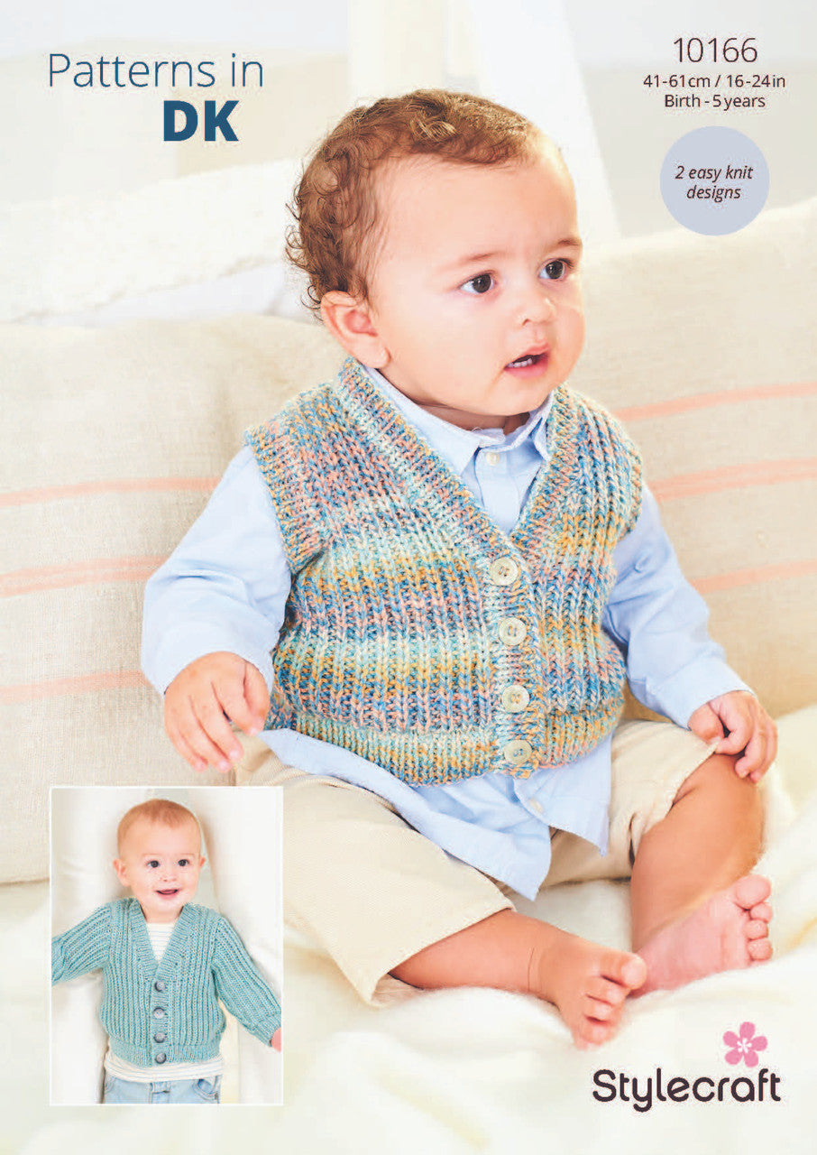 Stylecraft Pattern 10166 Waistcoat & Jumper in Soft Stripes Baby DK