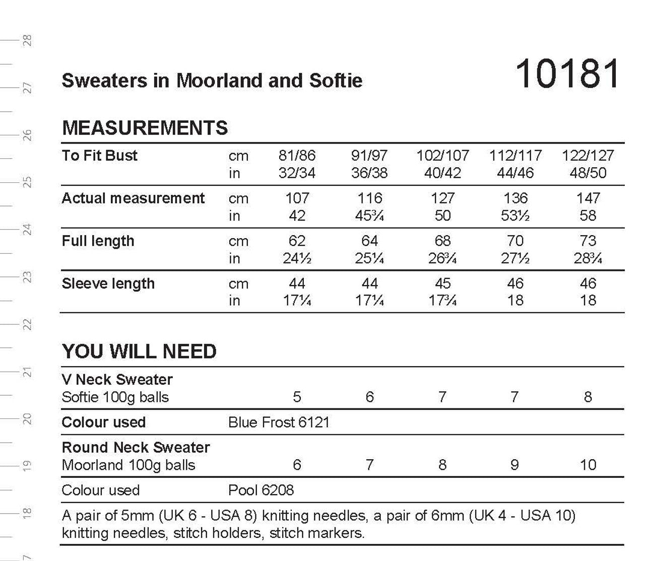 Stylecraft Pattern 10181 Sweaters in Moorland & Softie Chunky