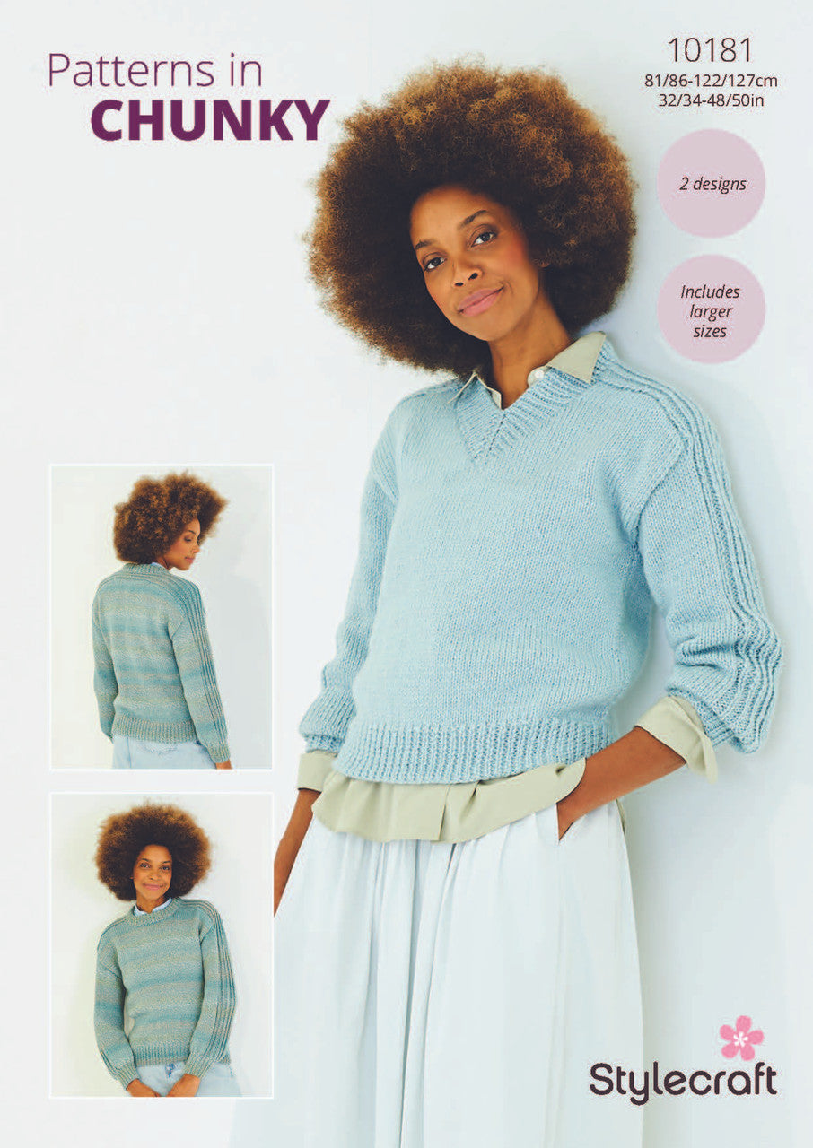 Stylecraft Pattern 10181 Sweaters in Moorland & Softie Chunky