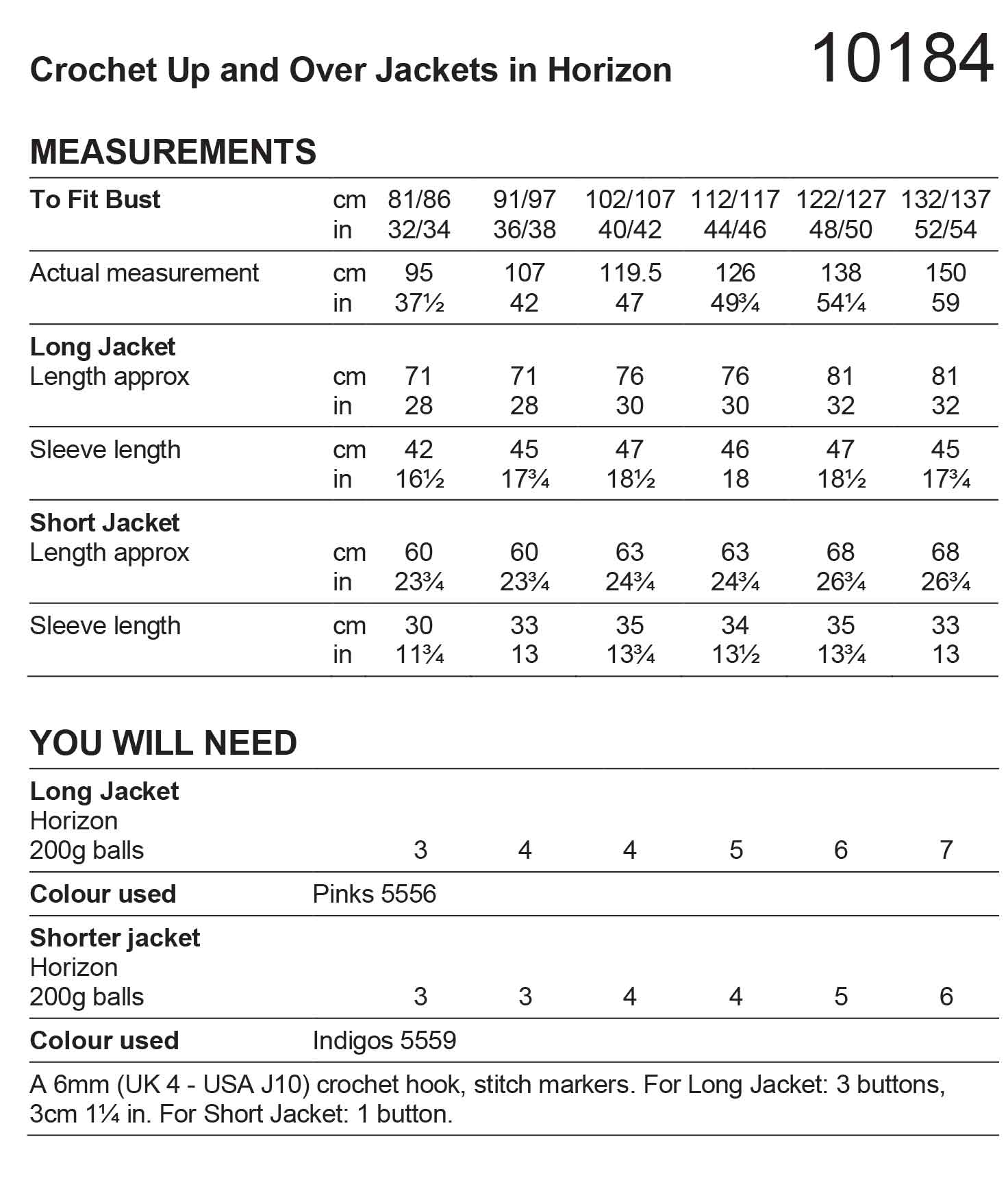 Stylecraft Pattern 10184 Crochet Cardigans in Horizon Chunky