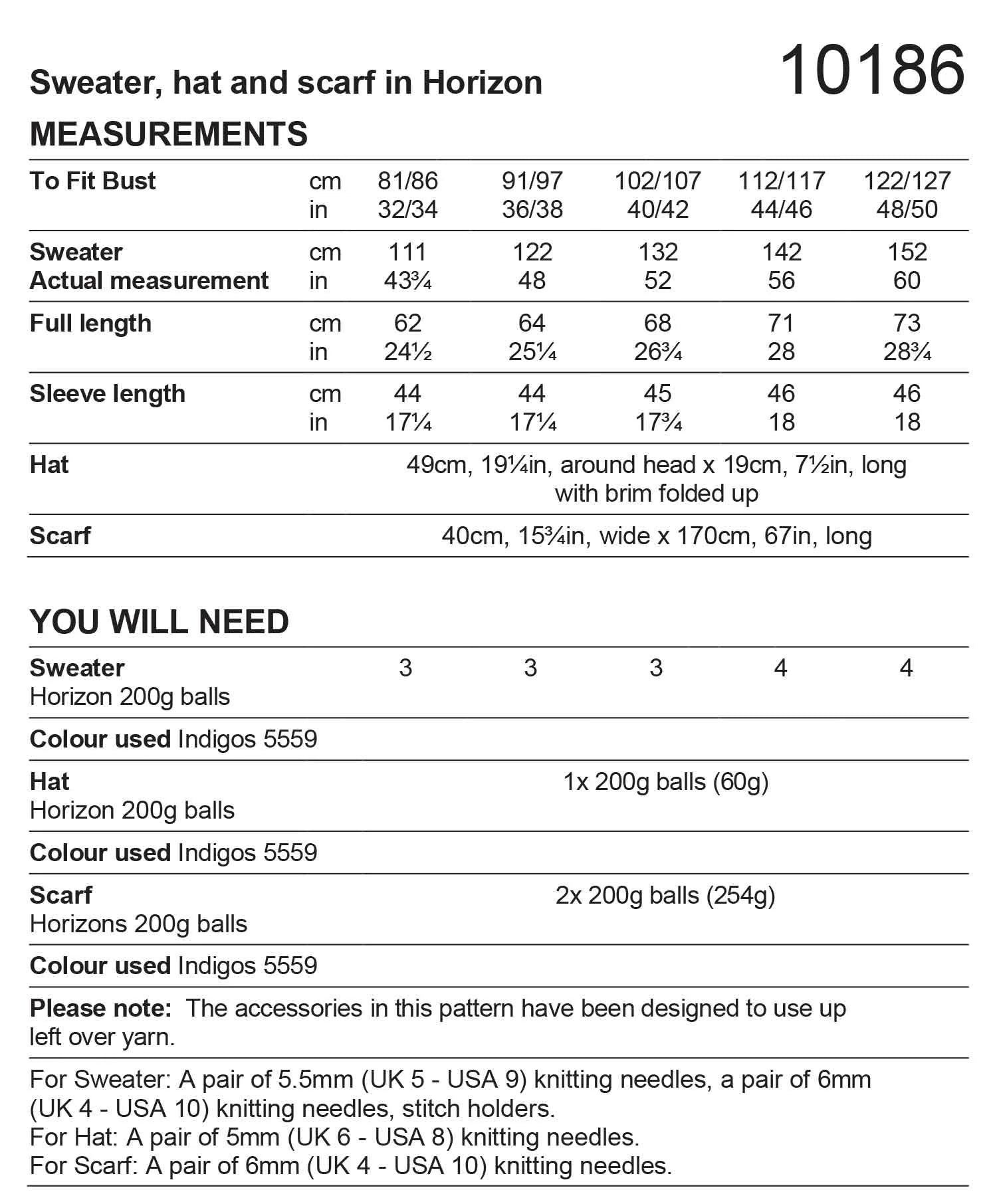 Stylecraft Pattern 10186 Sweater, Hat & Scarf in Horizon Chunky