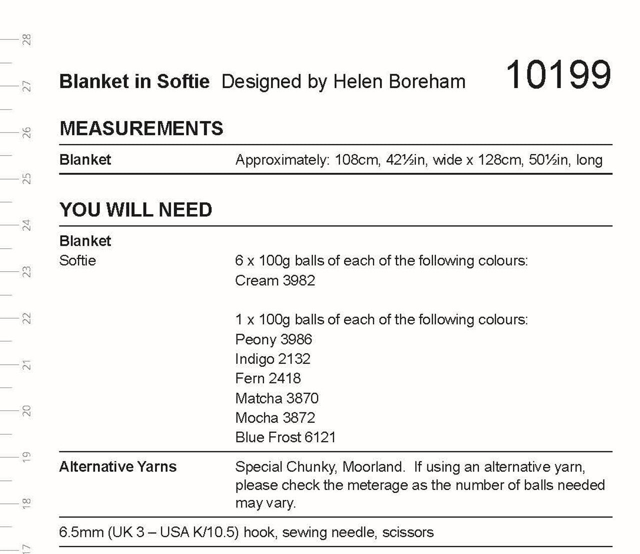 Stylecraft Pattern 10199 Crochet Blanket in Softie Chunky