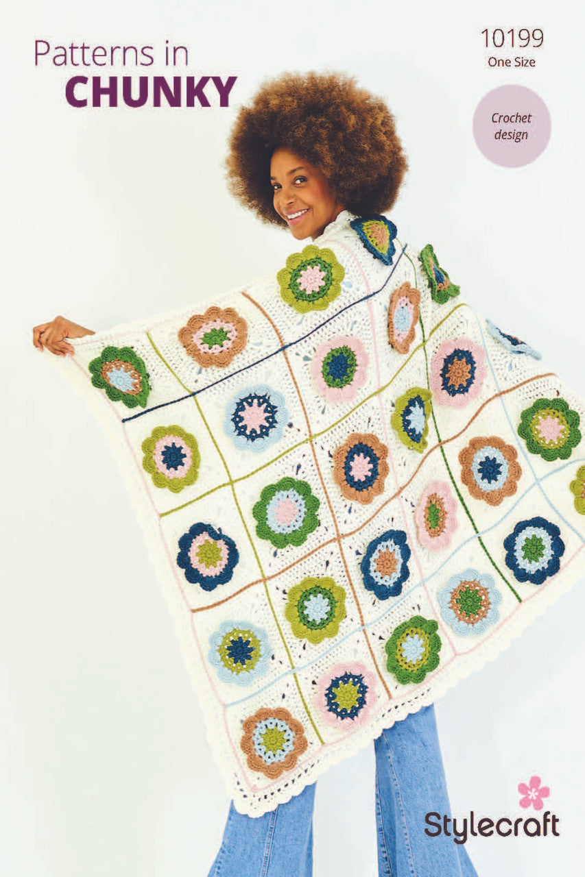 Stylecraft Pattern 10199 Crochet Blanket in Softie Chunky