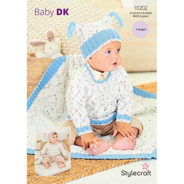 Stylecraft Pattern 10202 Hat & Cardigan in Bambino Dotty Baby DK