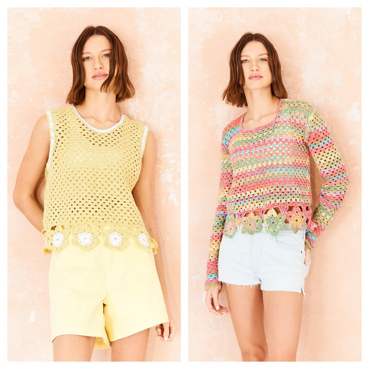 Stylecraft Pattern 10208 Crochet Vest & Sweater in Colour Burst / Cotton Twist DK
