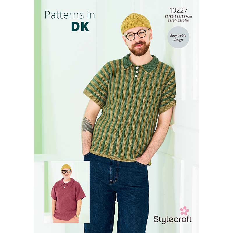 Stylecraft Pattern 10227 Men's Crochet Tops in DK
