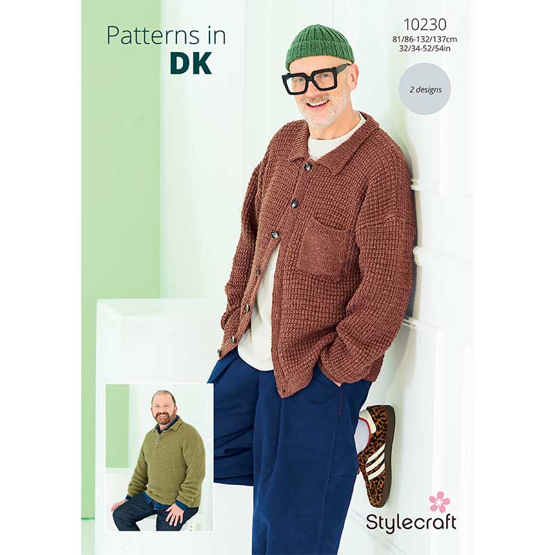 Stylecraft Pattern 10230 Men's Cardigan & Sweater in DK