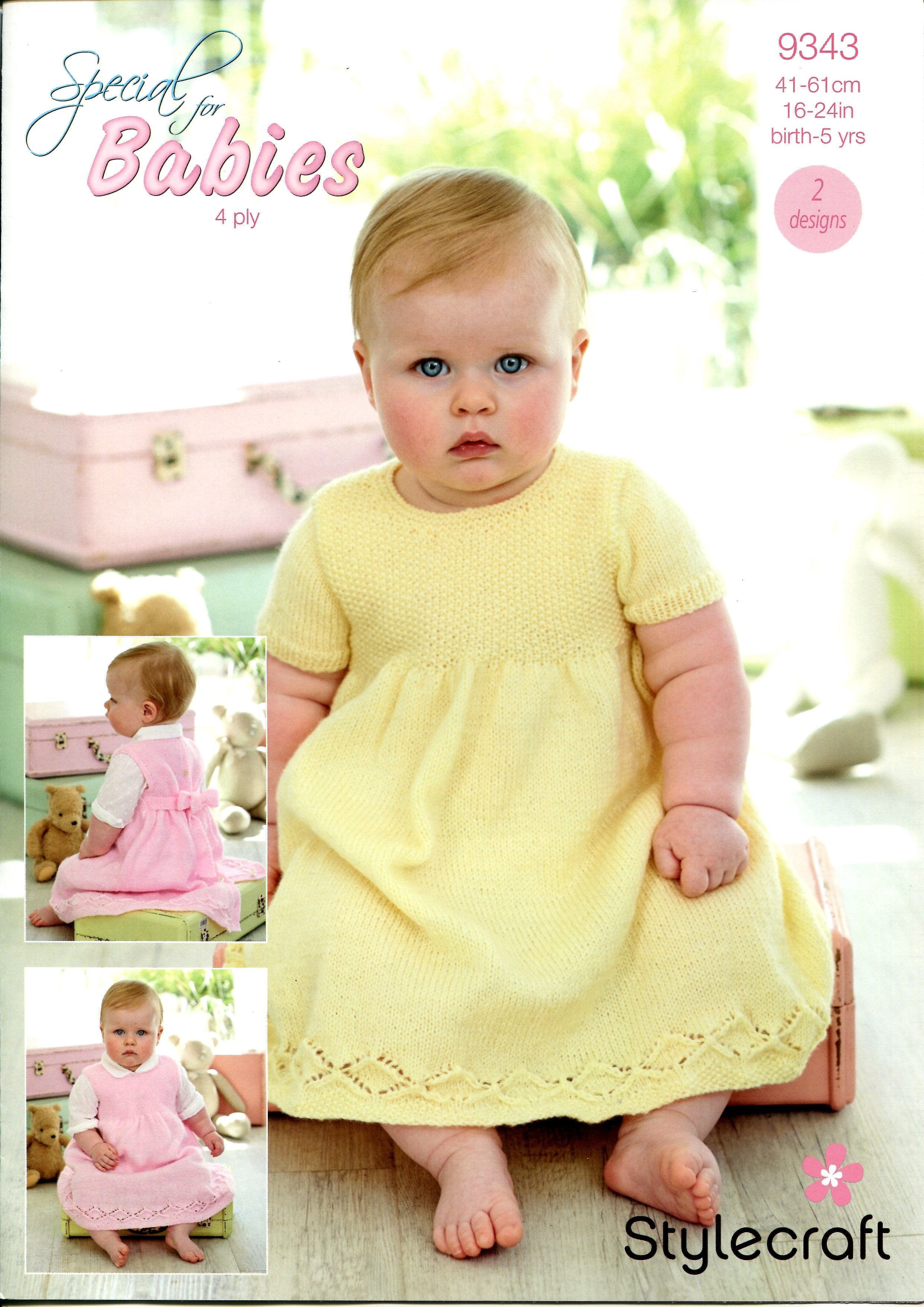 Stylecraft Pattern 9343 Dresses in 4 Ply