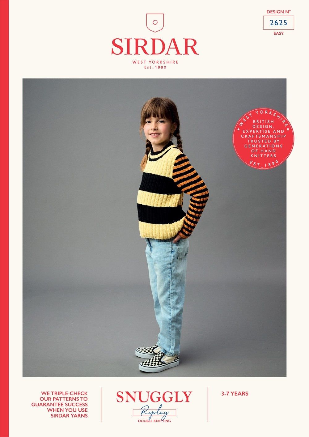 Sirdar Pattern 2625 Kick Flip Sweater in Snuggly Replay DK