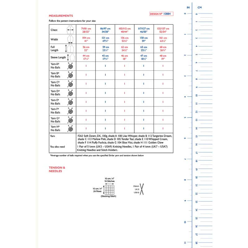 Sirdar Pattern 10884 Soft Statement Sweater in Soft Down DK