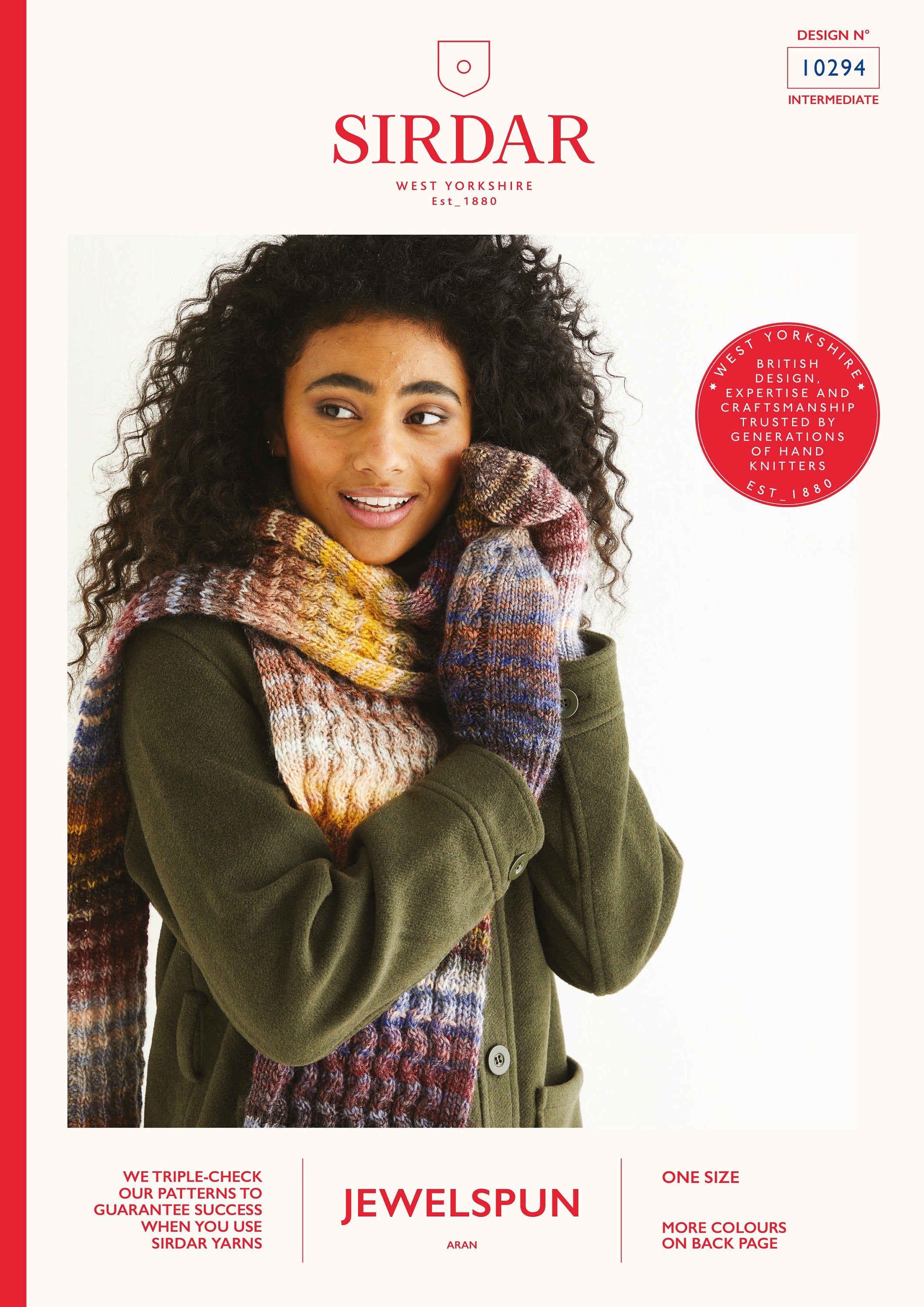 Sirdar Pattern 10294 Serpent Cable Hat, Scarf & Mitts in Jewelspun Aran
