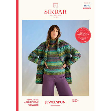 Sirdar Pattern 10706 Kelp Sleeve Sweater & Scarf in Jewelspun with Wool Chunky