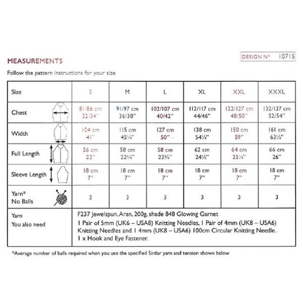 Sirdar Pattern 10715 Hot House Flowers Cardigan in Jewelspun Aran
